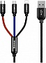 Дата кабель USB 2.0 AM to Lightning + Micro 5P + USB-C 1.2m 5A black Baseus (CAMLT-BSY01) Дата кабель USB 2.0 AM to Lightning + Micro 5P + USB-C 1.2m 5A black Baseus (CAMLT-BSY01)