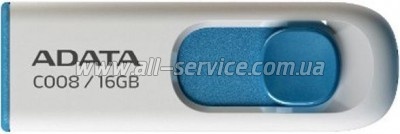  ADATA 16GB C008 White USB 2.0 (AC008-16G-RWE)