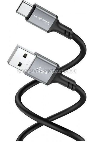 ���� ������ USB 2.0 AM to USB-C 1.0m 3A black BOROFONE (6974443386417)