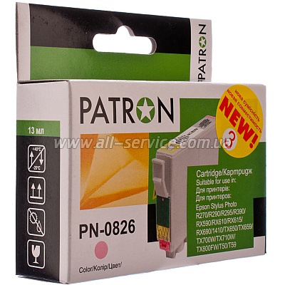 КАРТРИДЖ EPSON T08164 (PN-0826) (№3) LIGHT MAGENTA PATRON КАРТРИДЖ EPSON T08164 (PN-0826) (№3) LIGHT MAGENTA PATRON