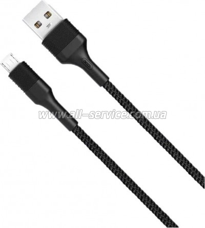���� ������ USB 2.0 AM to Micro 5P 1.0m 2.1A black XO (NB51-M-1-BK)