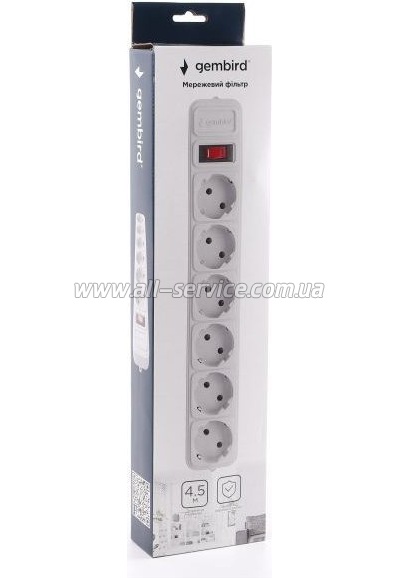 ������� ������ Gembird �����. 4.5 �. 6 ������� (SPG6-G-15G)