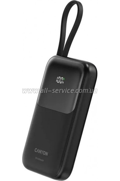   Canyon 10000mAh OnPower 101 PD/22.5W built-in cable Black (CNS-CPB101BK)