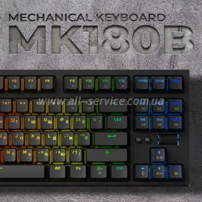  GamePro MK180B Hot-Swap Red Swich RGB USB UA Black (MK180B)