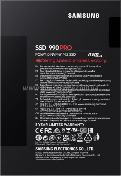  SSD M.2 2280 1TB 990 PRO Samsung (MZ-V9P1T0BW)