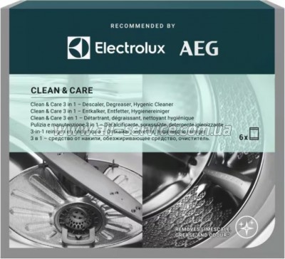 Очищувач для пральних машин Electrolux Clean & Care 3 в 1 6шт. (M2GCP601) Очищувач для пральних машин Electrolux Clean & Care 3 в 1 6шт. (M2GCP601)