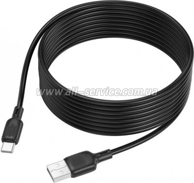 ���� ������ USB 2.0 AM to USB-C 3.0m silicone BX113 black BOROFONE (6941991115554)