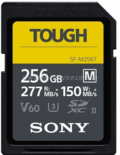   Sony 256GB SDXC C10 UHS-II U3 V60 R277/W150MB/s Tough (SFM256T.SYM)