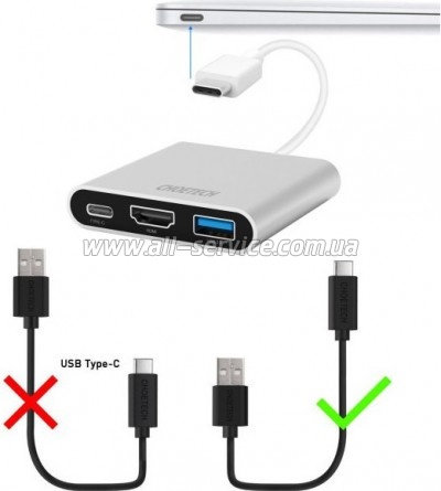���� ������ USB 2.0 AM to USB-C 1.0m Choetech (AC0002)