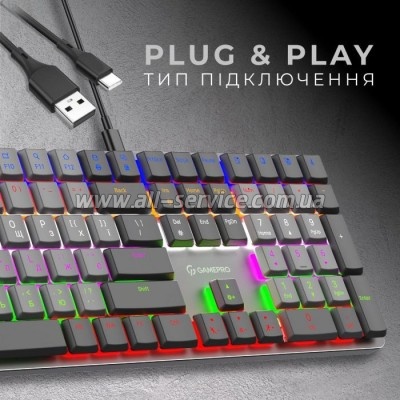 GamePro MK145R Red Swich Low Profile USB Dark Gray (MK145R)