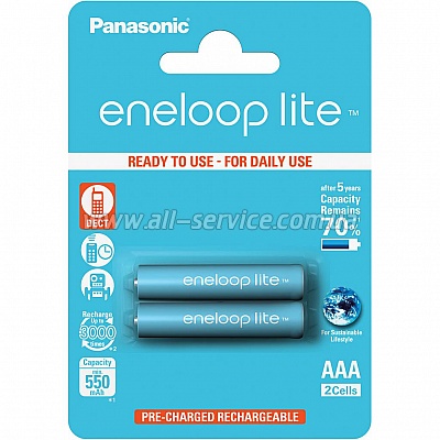  Panasonic Eneloop Lite AAA 550mAh NI-MH * 2 (BK-4LCCE/2BE)