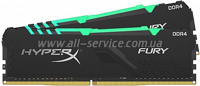 ������ Kingston 32Gb DDR4 3466M MHz HyperX Fury Black RGB 2x16 (HX434C16FB3AK2/32)