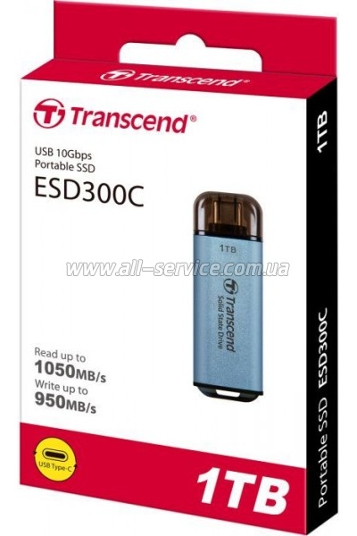  SSD USB Type-C 1TB ESD300 Transcend (TS1TESD300C)