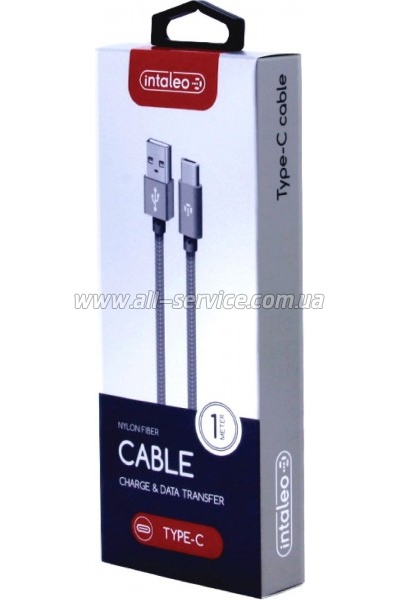 ���� ������ USB 2.0 AM to USB-C 1.0m grey Intaleo (1283126489136)