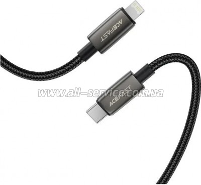 ���� ������ USB 2.0 AM to Lightning 1.2m 30W nylon black Acefast (6974316285410)