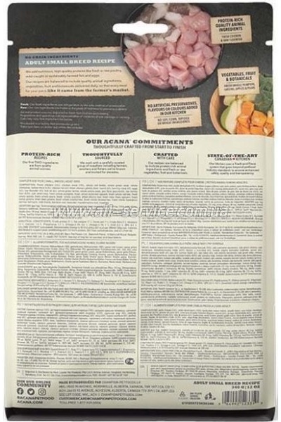     ACANA Adult Small Breed Recipe 340  (0064992523350)