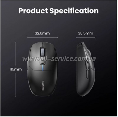  Ugreen MU103 Wireless/Bluetooth Black (90539)