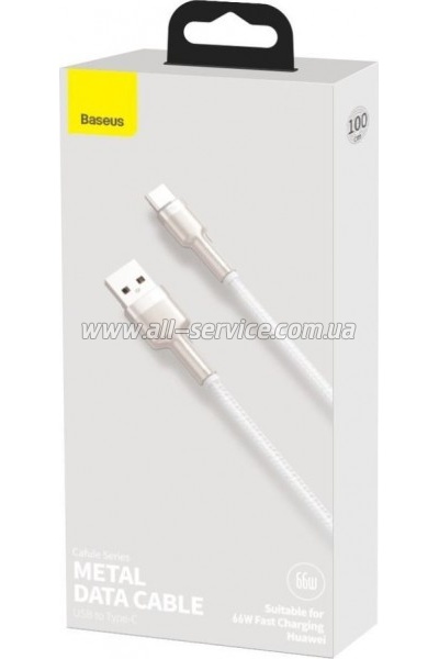 ���� ������ USB to USB-C 1.0m 6A 66W white Baseus (CAKF000102)