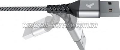 ���� ������ USB 2.0 AM to Micro 5P 1.0m Flex Gray Pixus (4897058531145)