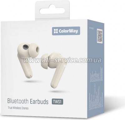 �������� ColorWay Slim TWS-1 Earbuds Long Life Beige (CW-TWS1BE)