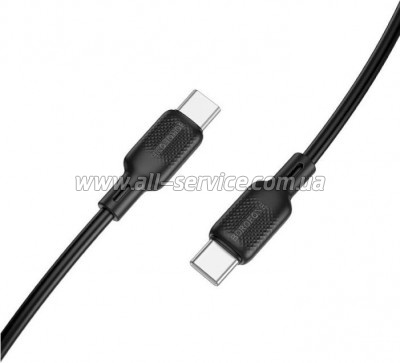 ���� ������ USB-C to USB-C 2.0m 60W Lenny silicone BX113 black BOROFONE (6941991115516)