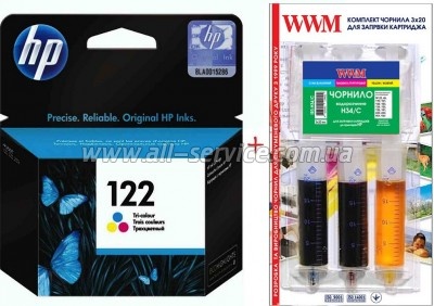  122 Color HP DJ 1050/ 3050 +   Color (Set122C-inkHP)