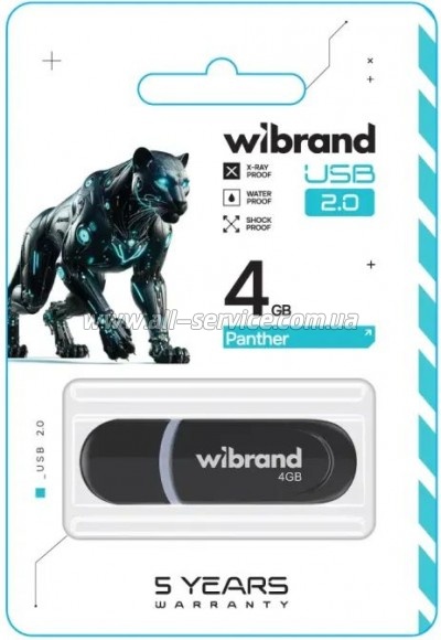  Wibrand 4GB Panther Black USB 2.0 (WI2.0/PA4P2B)