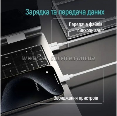 ���� ������ USB 2.0 AM to USB-C 1.0m 3A zinc alloy braided white ColorWay (CW-CBUC098-WT)