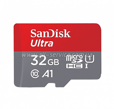   32GB SANDISK ULTRA microSD UHS-I (SDSQUAR-032G-GN6TA)