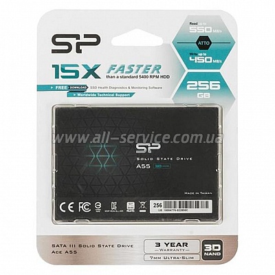 SSD  Silicon Power 256GB A55 2.5" SATA 3.0 (SP256GBSS3A55S25)