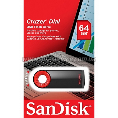  64GB SanDisk USB Cruzer Dial (SDCZ57-064G-B35)