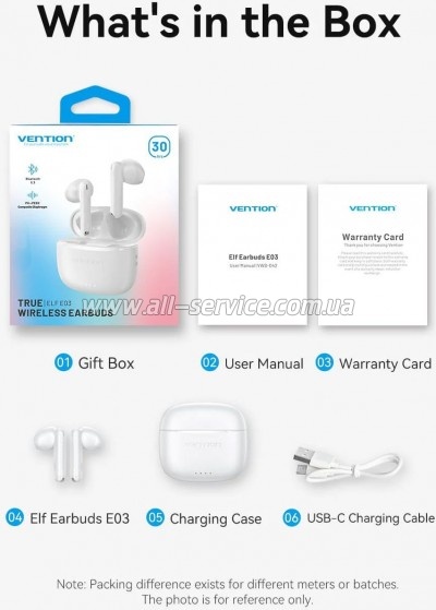 �������� Vention Elf Earbuds E03 White (NBHW0)