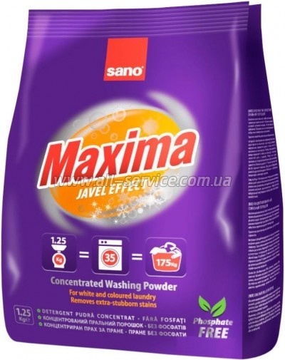 Стиральный порошок Sano Maxima Javel Effect 1.25 кг (7290000288109) Стиральный порошок Sano Maxima Javel Effect 1.25 кг (7290000288109)