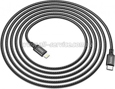 ���� ������ USB-C to Lightning 2.0m 3A 20W nylon X14 black HOCO (6931474752208)