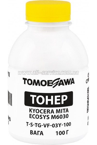 Тонер Tomoegawa Kyocera Mita Ecosys M6030 бутль 100г Yellow (TSM-VF-03Y-100) Тонер Tomoegawa Kyocera Mita Ecosys M6030 бутль 100г Yellow (TSM-VF-03Y-100)