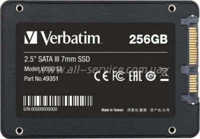 SSD  Verbatim 2.5" 256GB (49351)