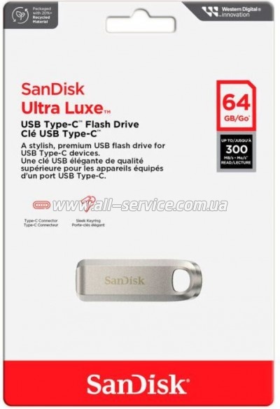  SanDisk 64GB Ultra Luxe Type-C USB 3.2 (SDCZ75-064G-G46)