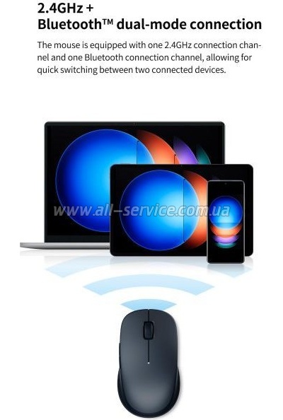  Xiaomi Dual-mode Wireless Mouse 2 Black (BHR8850GL) (1122318)