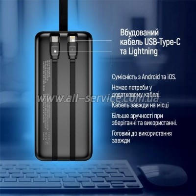   ColorWay 50000 mAh PD, QC3.0 Digital Display, Black (CW-PB500LPC5BK-PDD)