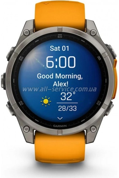 - Garmin fenix 8 47mm, AMOLED, Saph, Ti/Bare/Grpht, SparkOrg/GrphtBd, (010-02904-11)