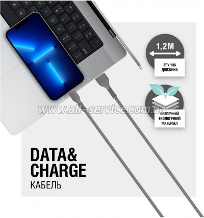 ���� ������ USB 2.0 AM to USB-C 1.2m Black ACCLAB (1283126518232)