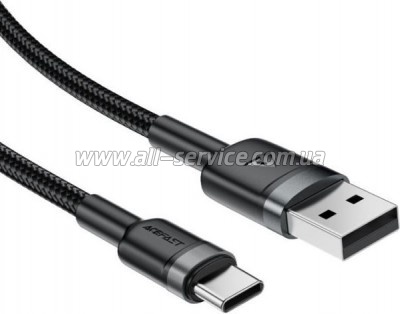 ���� ������ USB 2.0 AM to USB-C 1.2m 60W black Acefast (6974316285144)