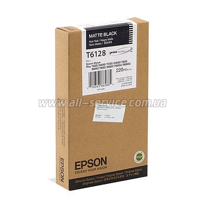 Картридж Epson StPro 7400/ 7450/ 7800/ 7880/ 9400/ 9450/ 9800/ 9880 matte black, 220мл  (C13T612800)