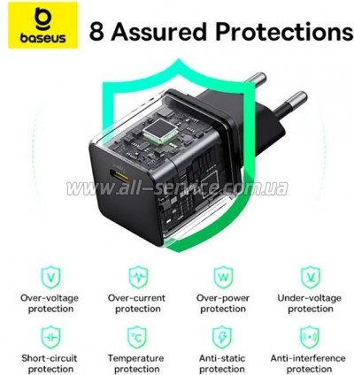 �������� ������� Baseus Palm 1C 20W + Cable 1.0m Type-C 60W black (P10111602113-01)