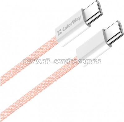 ���� ������ ColorWay USB-C to USB-C 1.0m 60W 3.0� pink (CW-CBPDCC061-P)