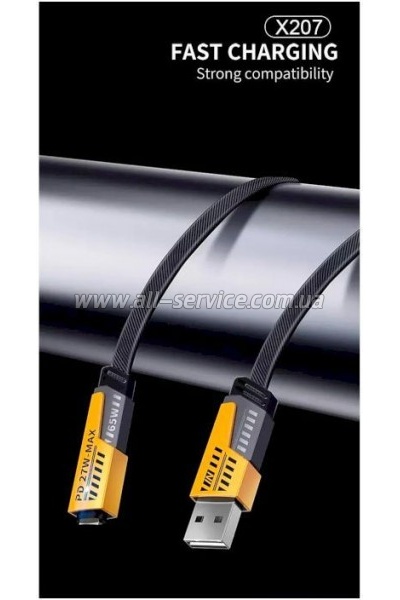 ���� ������ USB-C + USB-A to Lightning+USB-C 1.0m 65W X207 black WUW (6972573336524)