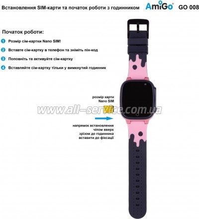 - Amigo GO008 MILKY GPS WIFI Pink (873293)