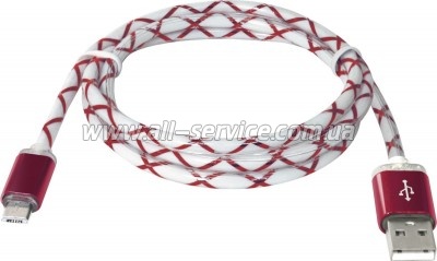 ���� ������ Defender USB 2.0 AM to Micro 5P 1.0m RedLED backlight (87556)