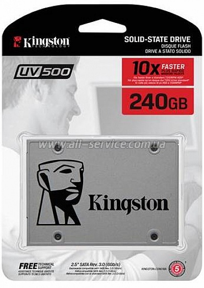 SSD  240GB Kingston UV500 2.5" SATA 3D TLC (SUV500/240G)