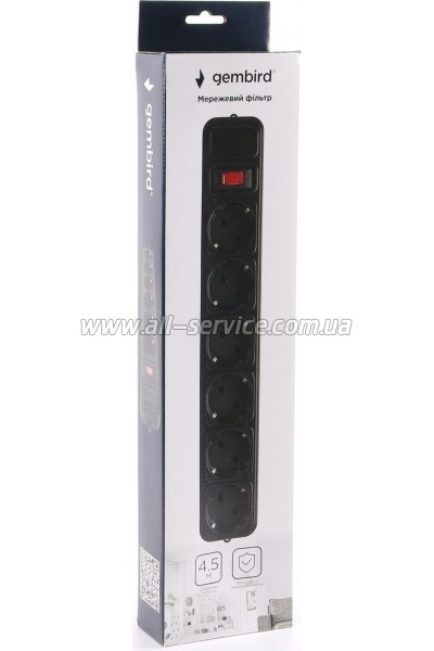 ������� ������ Gembird Power CUB Surgeprotector 5m 6 ������� (SPG6-B-15)